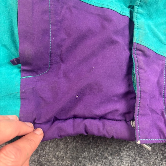 THE NORTH FACE Girls Teal/Purple Snow Ski Jacket Hooded Hy-vent size: Small 7/8 - Picture 6 of 10